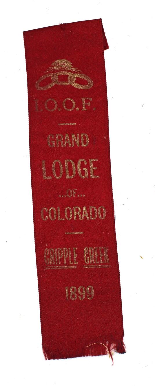 1899 Odd Fellows Grand Lodge of Colorado Cripple Creek Ribbon